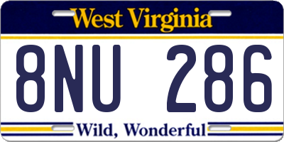 WV license plate 8NU286