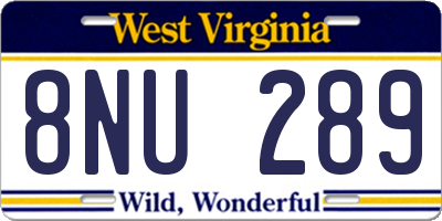 WV license plate 8NU289