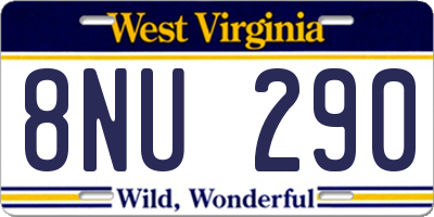 WV license plate 8NU290