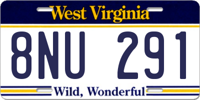 WV license plate 8NU291