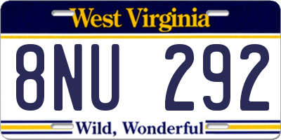 WV license plate 8NU292