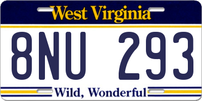 WV license plate 8NU293