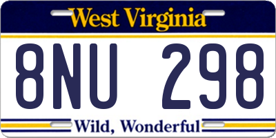WV license plate 8NU298