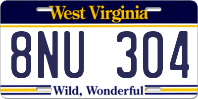 WV license plate 8NU304