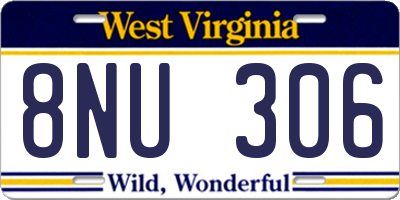 WV license plate 8NU306