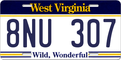 WV license plate 8NU307