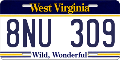 WV license plate 8NU309