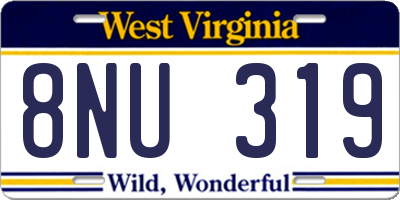 WV license plate 8NU319