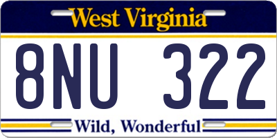 WV license plate 8NU322