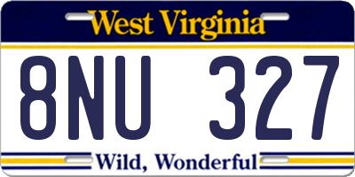 WV license plate 8NU327