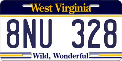 WV license plate 8NU328