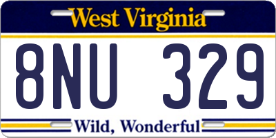 WV license plate 8NU329