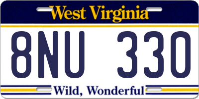 WV license plate 8NU330