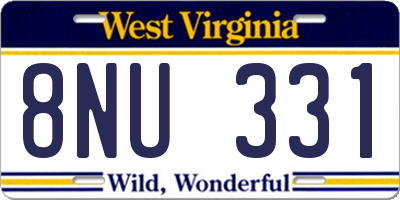 WV license plate 8NU331