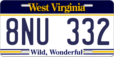 WV license plate 8NU332