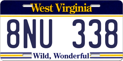 WV license plate 8NU338