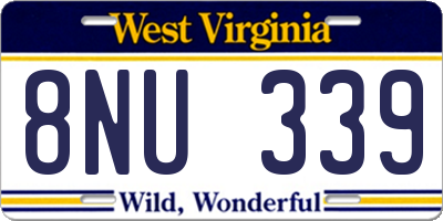 WV license plate 8NU339