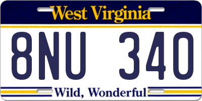 WV license plate 8NU340