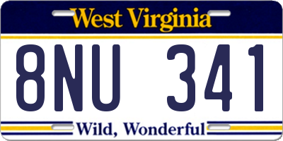 WV license plate 8NU341