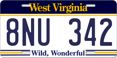 WV license plate 8NU342