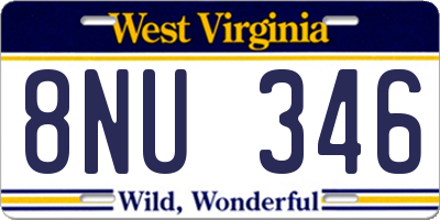 WV license plate 8NU346