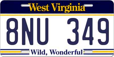 WV license plate 8NU349