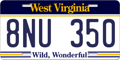WV license plate 8NU350
