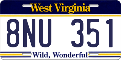 WV license plate 8NU351