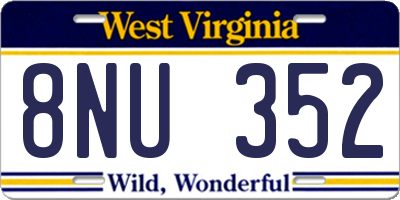 WV license plate 8NU352