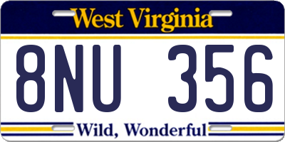 WV license plate 8NU356
