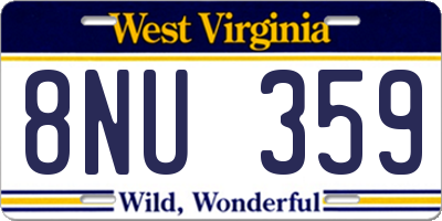 WV license plate 8NU359