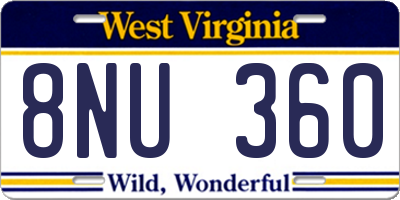 WV license plate 8NU360