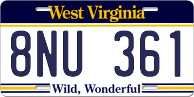 WV license plate 8NU361