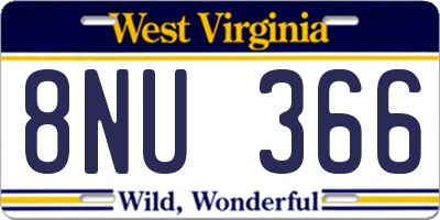 WV license plate 8NU366