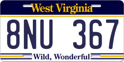 WV license plate 8NU367