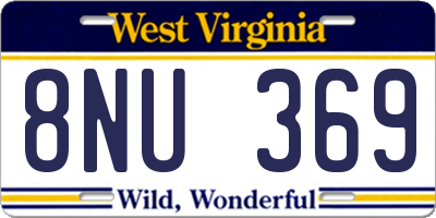 WV license plate 8NU369