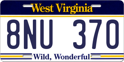 WV license plate 8NU370
