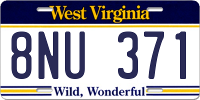 WV license plate 8NU371