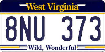WV license plate 8NU373