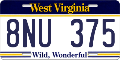 WV license plate 8NU375