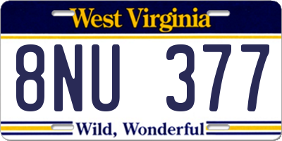 WV license plate 8NU377