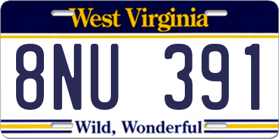 WV license plate 8NU391