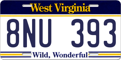 WV license plate 8NU393