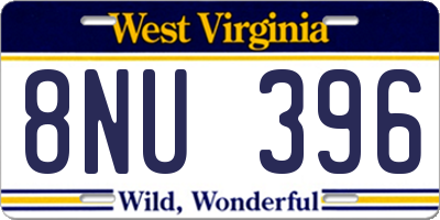 WV license plate 8NU396
