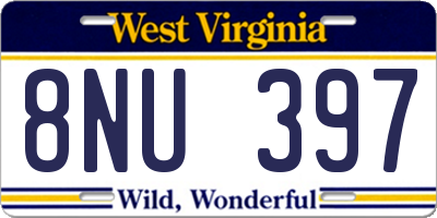 WV license plate 8NU397