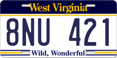 WV license plate 8NU421