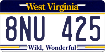 WV license plate 8NU425