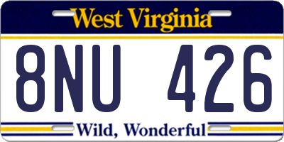 WV license plate 8NU426