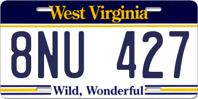 WV license plate 8NU427