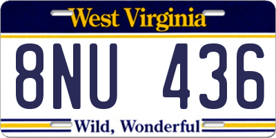 WV license plate 8NU436